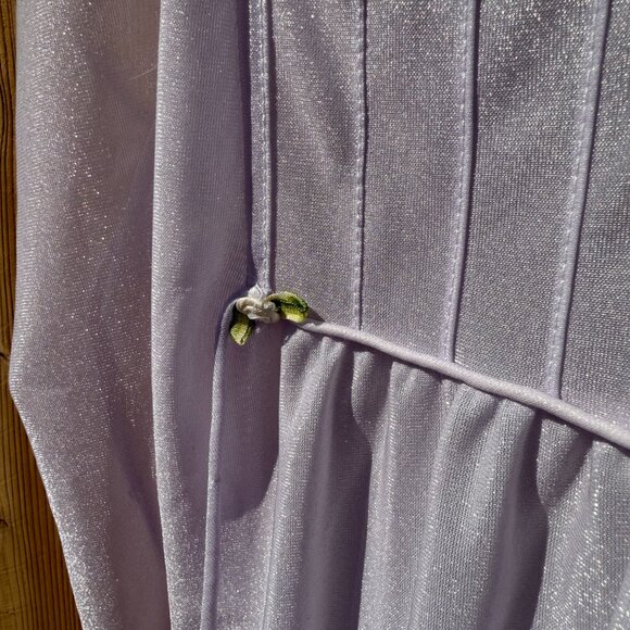 Vintage Nightgown 70s Undercover Wear Purple Empire Waist Sheer Negligee M/L - Picture 6 of 15